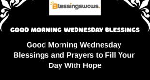 Good Morning Wednesday Blessings